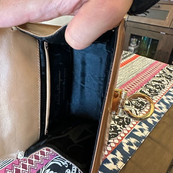 Salvatore Ferragamo Gancini Mini Tan Crossbody - Picture 12 of 15